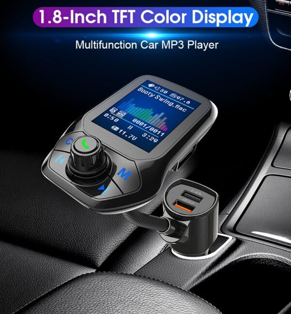 JINSERTA 2021 Car MP3 Music Player Bluetooth 5.0 receiver FM transmitter Dual USB QC3.0 Charger U disk / TF Card lossless Music - Image 4