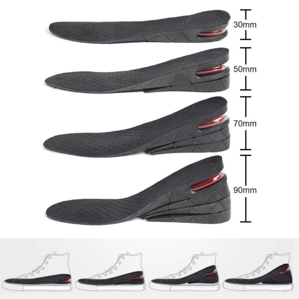 3-9cm Height Increase Insole Cushion Heightening Cushion Lift Adjustable Cut Shoe Heel Insert Taller Women Men Foot Pad