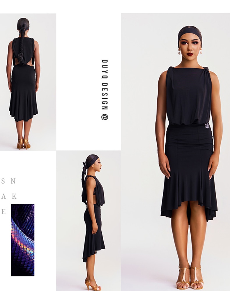 S9f83557c314946729681373580a087b0z Sexy Sleeveless Black Latin Dance Dress Women Backless Latin Ballroom Rumba Salsa Dance Dresses Stage Practice Wear SL8830