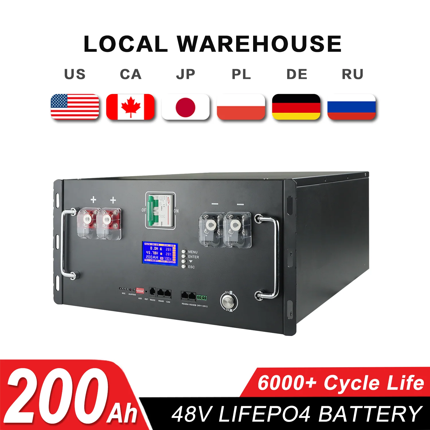 %name New 48V 300Ah LiFePo4 Battery Pack 51.2V 5kw Lithium Iron Phosphate Batteries 16S 100A Built in BMS 48V 100AH 200AH Pack No Tax