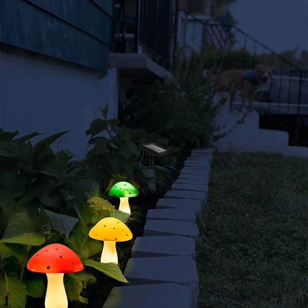 %name Solar Mushroom Light Garden Outdoor Decor 8 Modes Waterproof Mushroom Lamp Pathway Landscape Yard Easter Halloween Xmas Sunlight