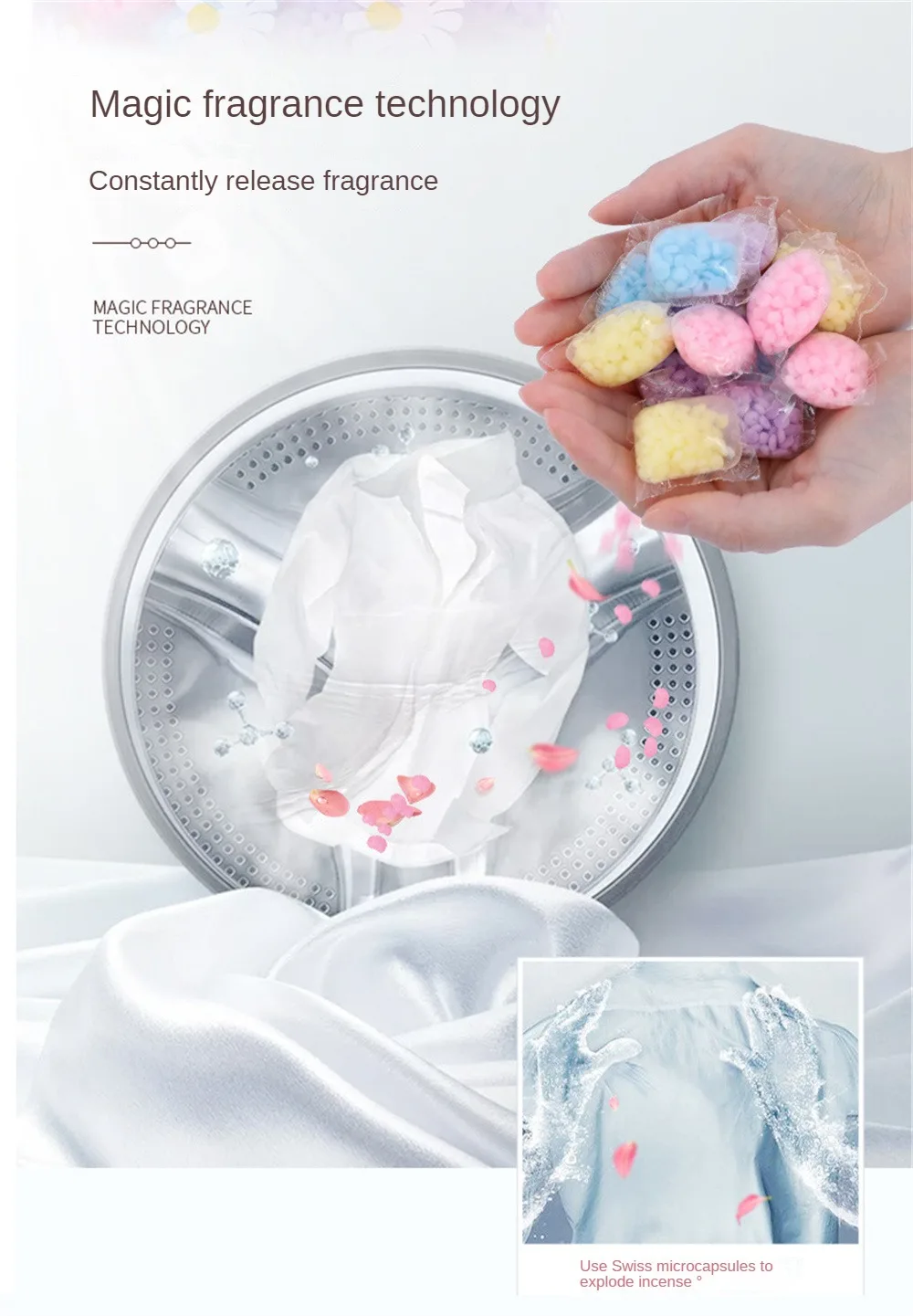 %name 10/30pc Portable Washing Machine Fragrance Beads Home Clothes Scent Booster Softener Soluble Long Lasting Fragrance Laundry Ball